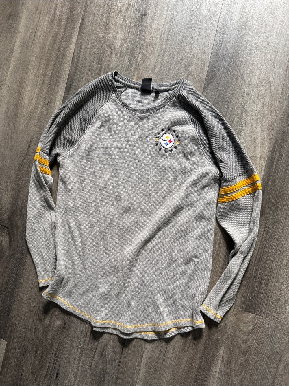 Pittsburgh Steelers Gray Thermal Long-Sleeve Sweater Mens Size XL